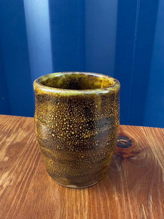 Brown and yellow mug