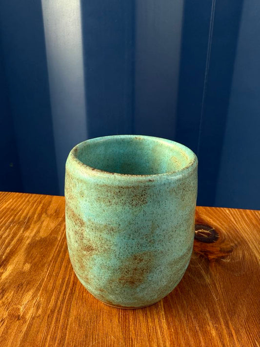 Teal and copper mug